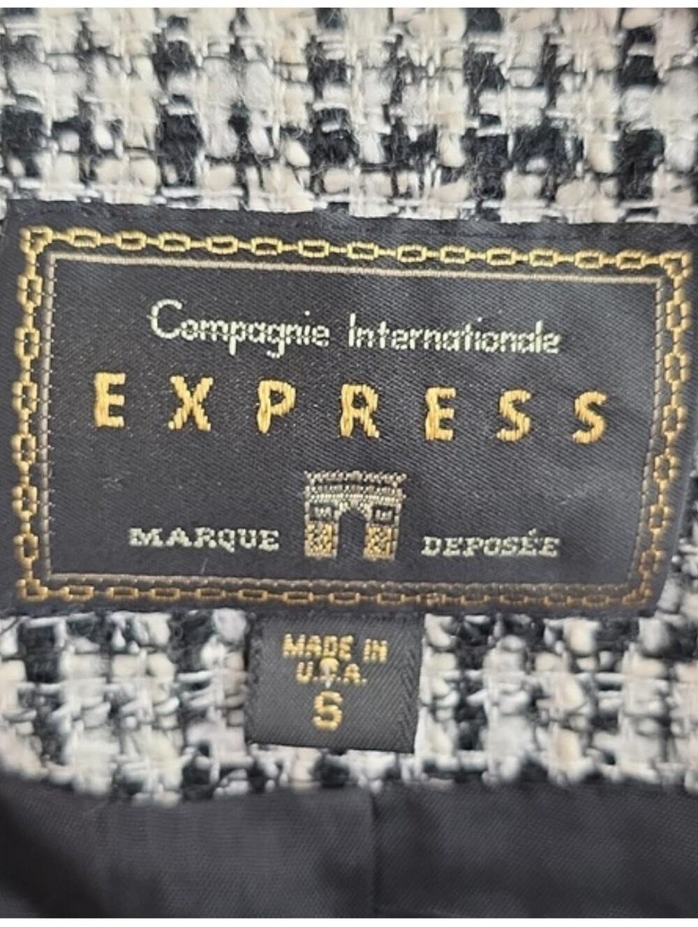 Vintage Express Compagnie Internationale Cropped Tweed Double Breasted Blazer - Picture 14 of 16